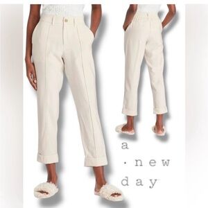 A NEW DAY Womens High Rise Slim
Straight Leg Pintuck Ankle Pants A New Day Cream